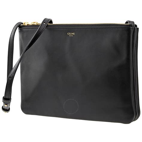 Celine Ladies Black Smooth Lambskin Large Trio 